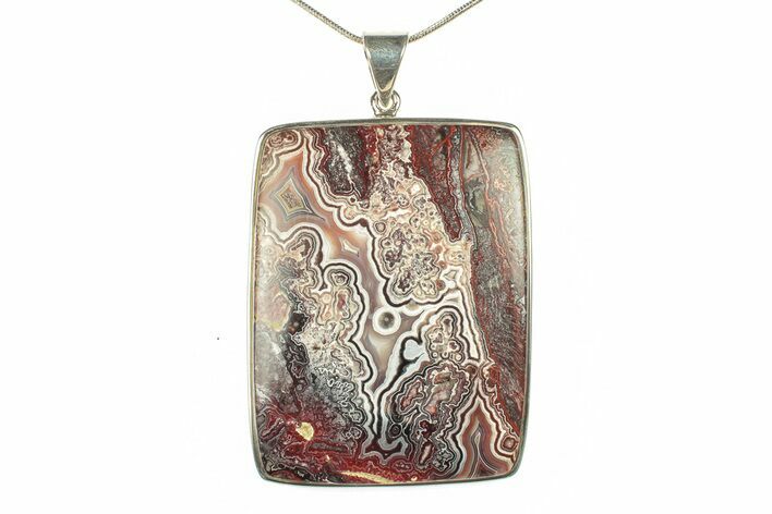 Polished Crazy Lace Agate Pendant - Mexico #279137